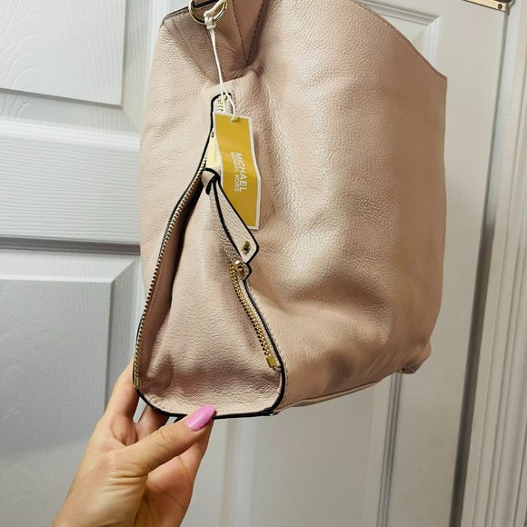 Michael Kors Devon Large Leather Hobo Shoulder Bag Tote original price $398 pink - Picture 9 of 16